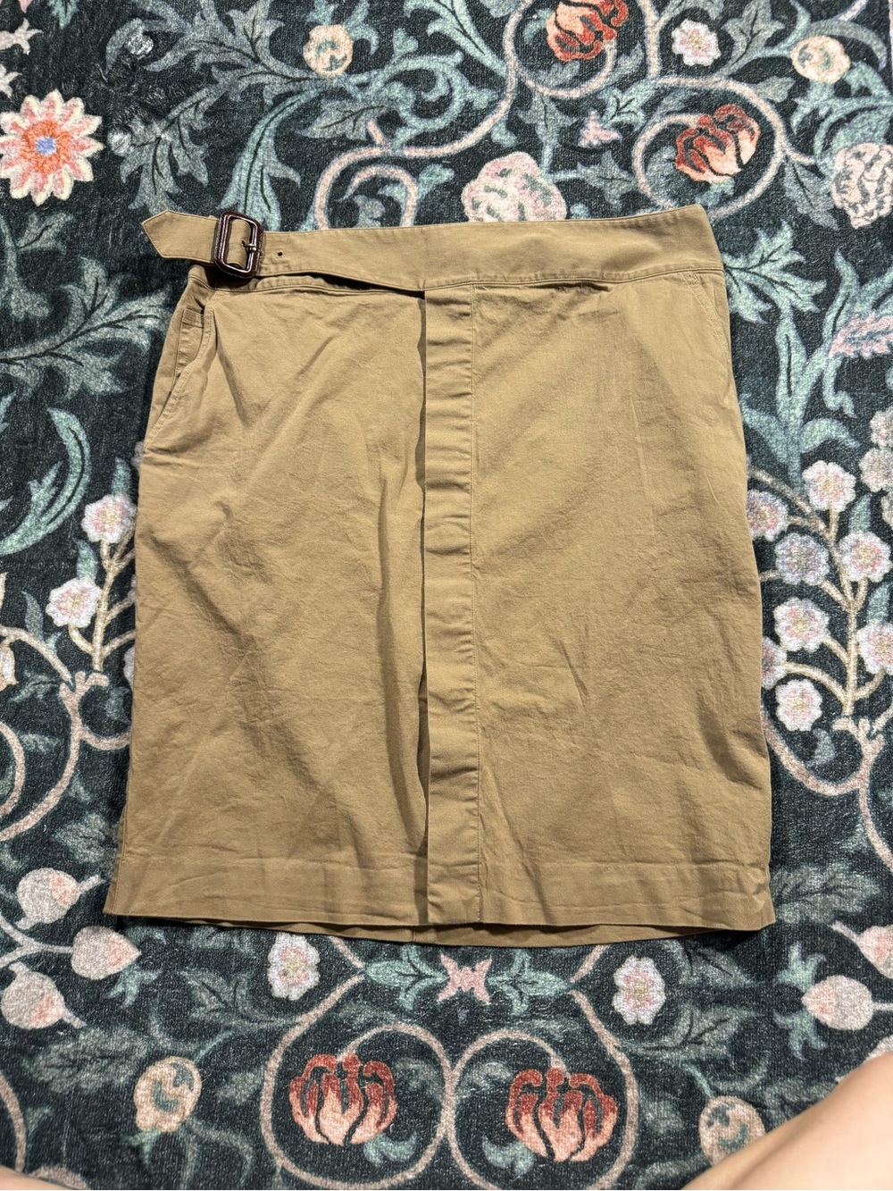 Ralph Lauren Tan Cotton Blend Skirt with Belt